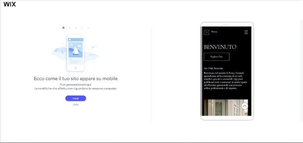 Wix sito mobile