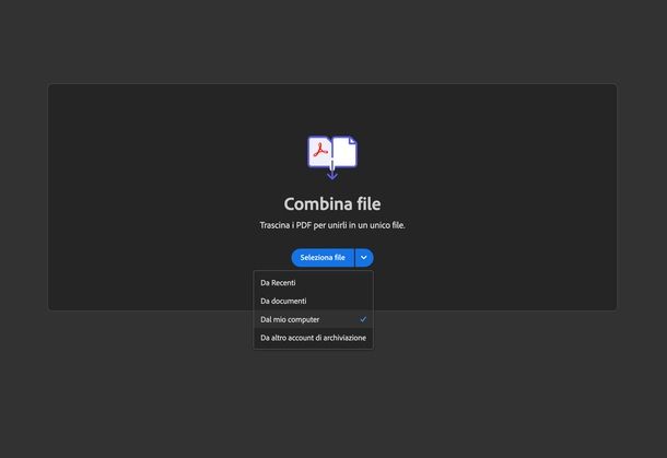 Unire due PDF Adobe macOS