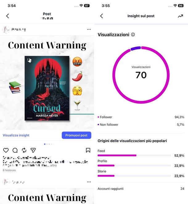 come vedere visualizzazioni post Instagram