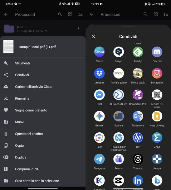 Diminuire dimensioni PDF iLovePDF Android