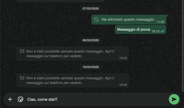 Dettare messaggi su WhatsApp Web