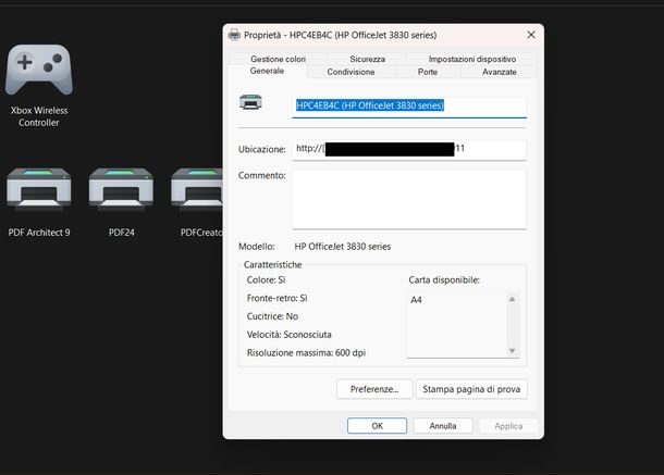 Trovare indirizzo IP stampante Windows