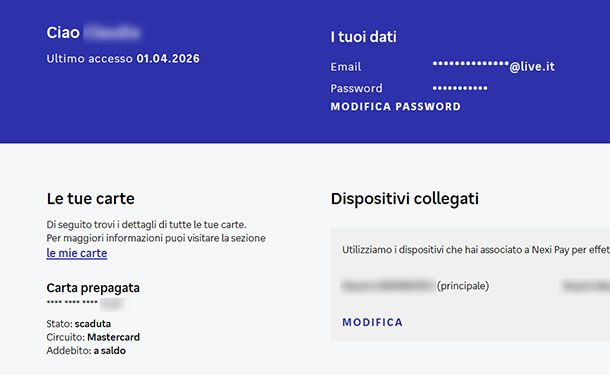 Le mie carte Nexi