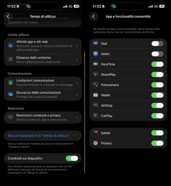 Controllare restrizioni Tempo di utilizzo iOS