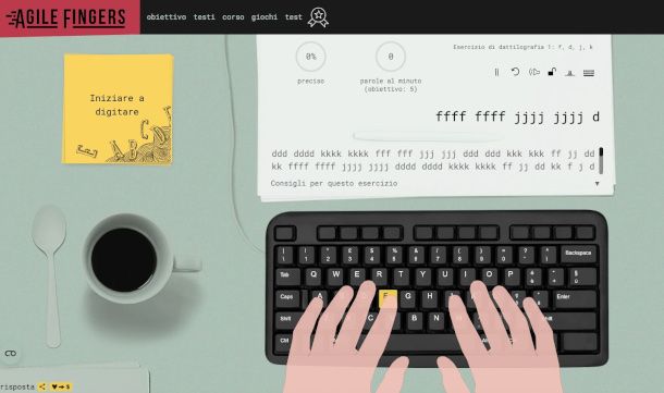 pagina sito Agile Fingers