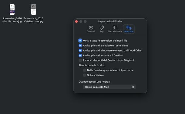 Cambiare estensione file macOS