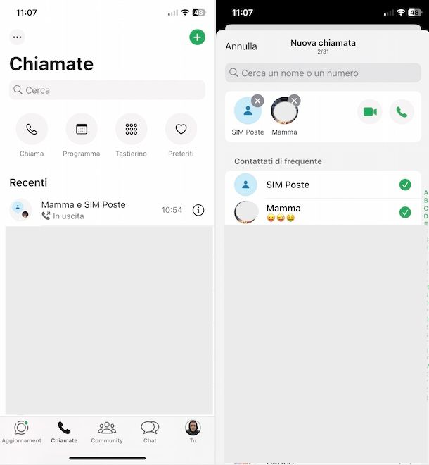 Fare chiamate a tre su WhatsApp