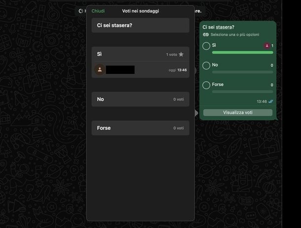 Fare sondaggi su WhatsApp macOS