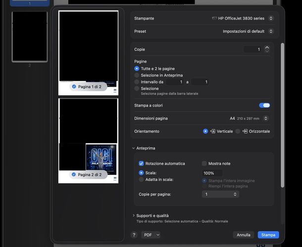 Stampare biglietti TicketOne macOS