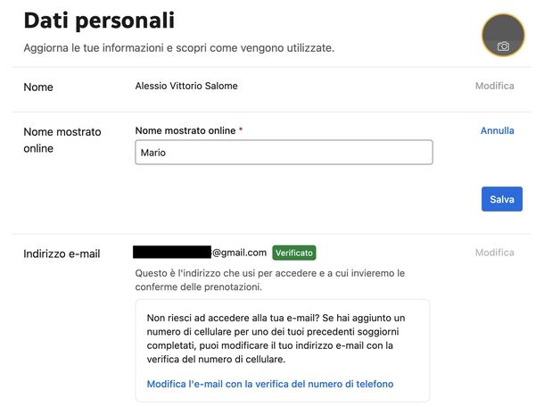 Fare recensione anonima su Booking