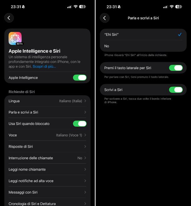 Come impostare Siri vocale