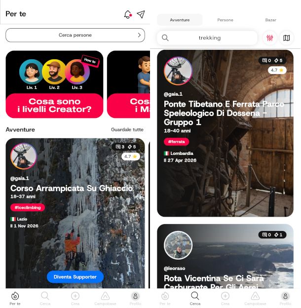 schermate app Zonzers