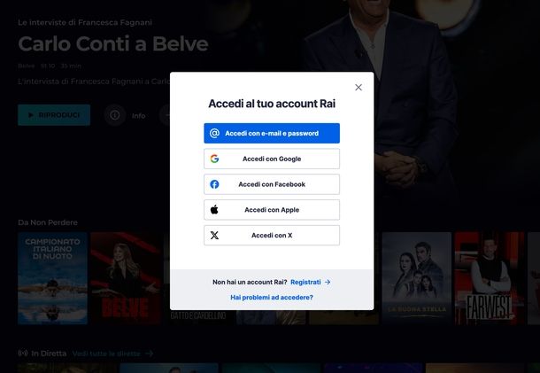 RaiPlay sito Web
