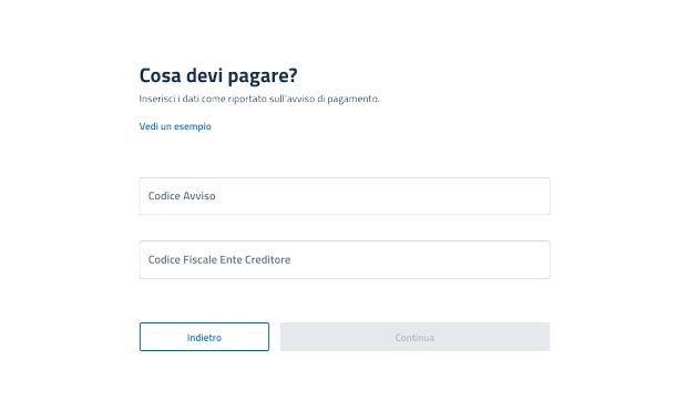 modulo Web pagamento su sito pagoPA