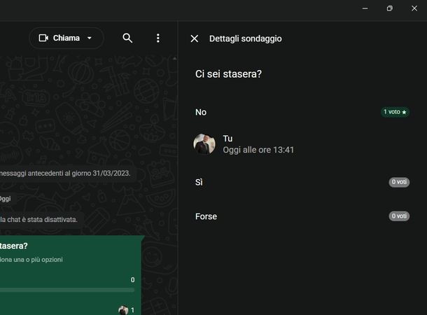 Fare sondaggi su WhatsApp Windows