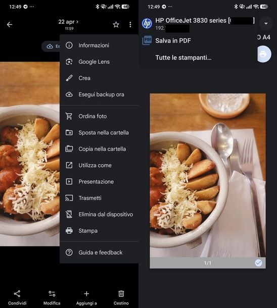 Trovare indirizzo IP stampante Android