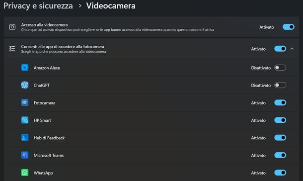 Gestire permessi WhatsApp Desktop Windows