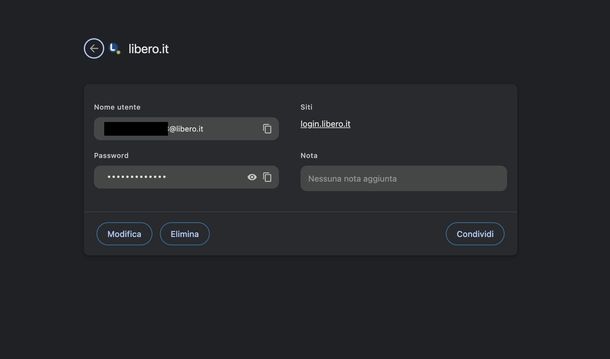 Recuperare password mail Libero Google Chrome