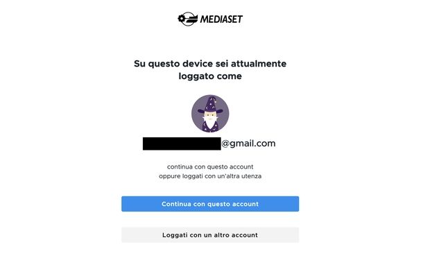Login account app Mediaset Infinity Smart TV LG