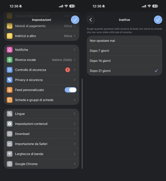 Chiudere pagine Internet Chrome iPhone