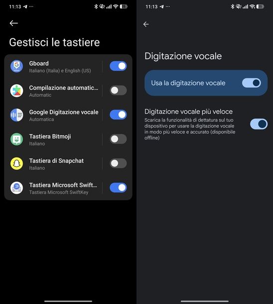 Attivare digitazione vocale Gboard Android