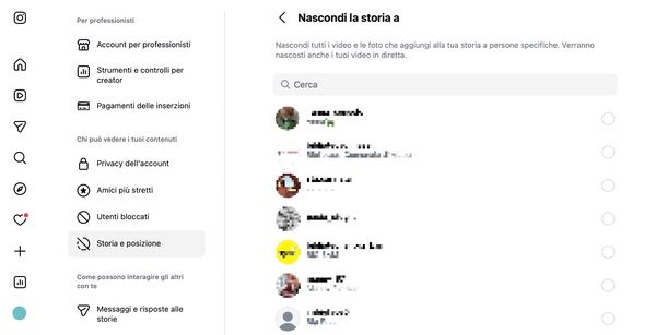riattivare proprie storie Instagram PC
