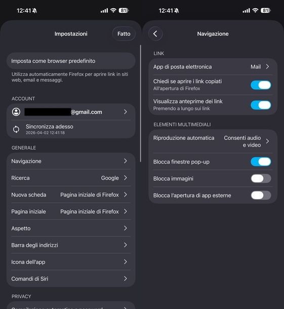 Chiudere pagine Internet Firefox iPhone