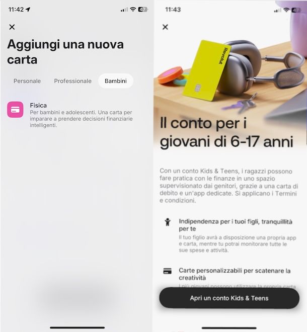 Fare carta Revolut per minori