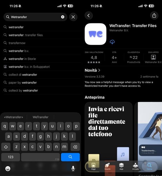 Scaricare app WeTransfer iOS