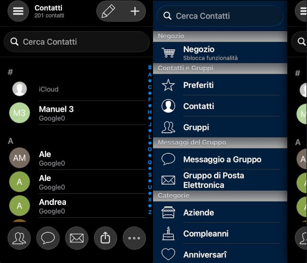 schermata app A2Z