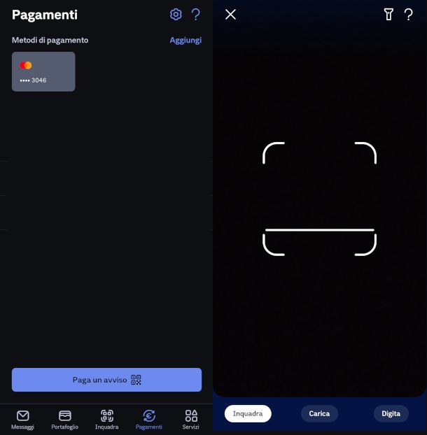 schermate app IO per pagamento avviso pagoPA