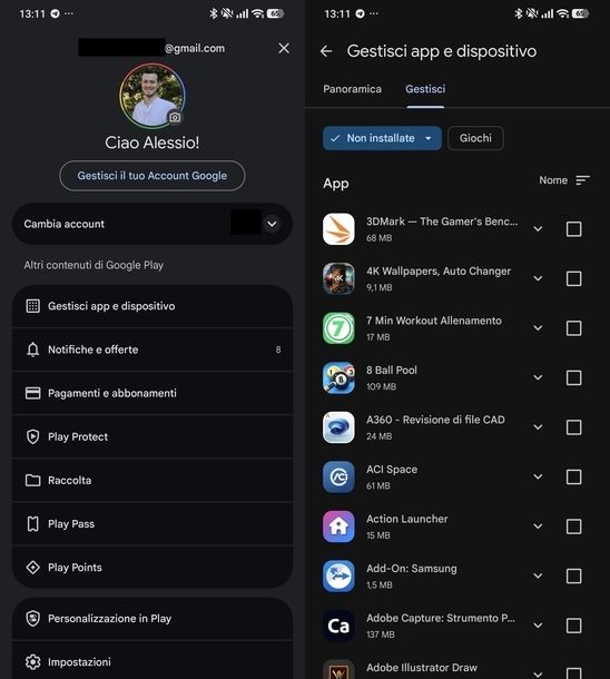 Ripristinare applicazioni rimosse Android