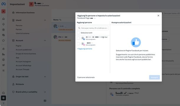 aggiungere amministratori pagina Facebook PC