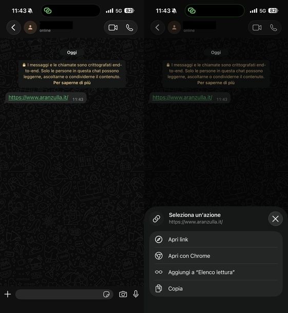 Usare pressione prolungata iOS