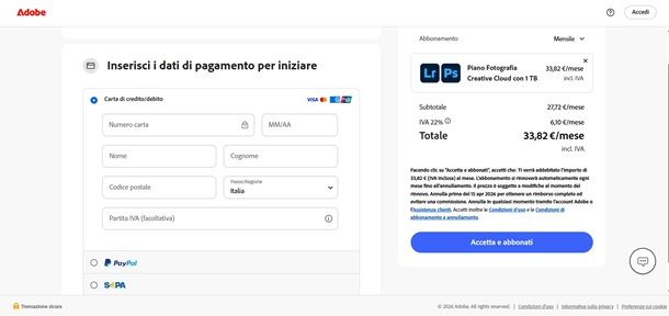 adobe abbonamento