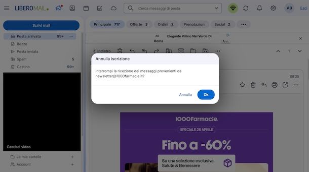 Disiscriversi dalle newsletter Libero