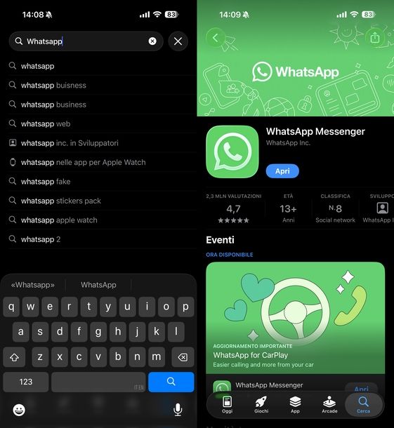 Installare WhatsApp iOS