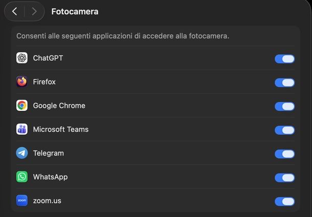 Gestire permessi WhatsApp Desktop macOS