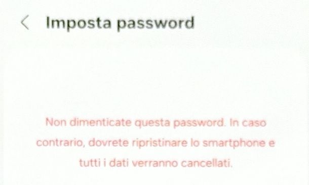 password Samsung recupero