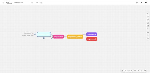 interfaccia Wisemapping
