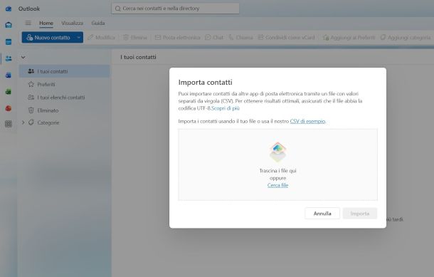 schermata app Outlook Windows