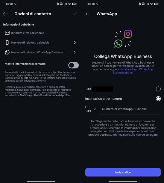 Creare link WhatsApp per Instagram