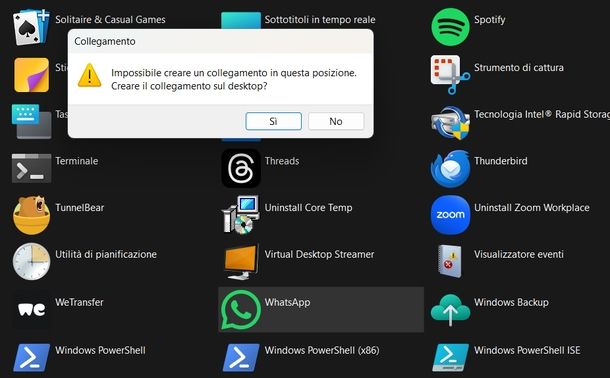 Creare collegamento WhatsApp su Desktop Windows
