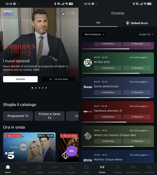 Rivedere programmi Focus app