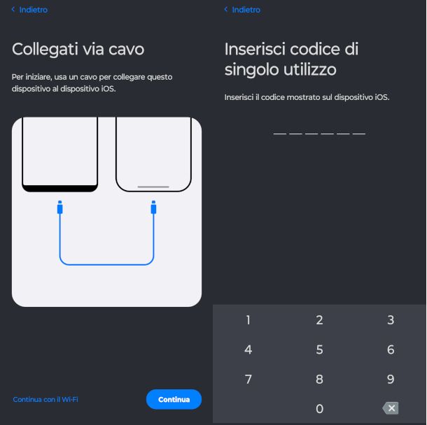 schermate app Passa a iOS