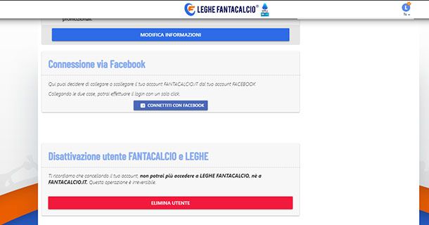 Elimina utente da Leghe FC