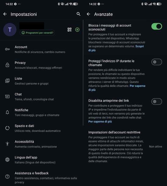 Bloccare SMS pubblicitari WhatsApp Android