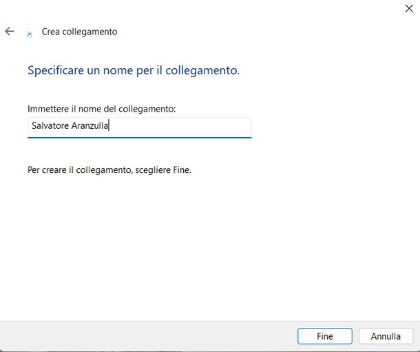 Creare collegamento sul desktop di pagina Web Windows