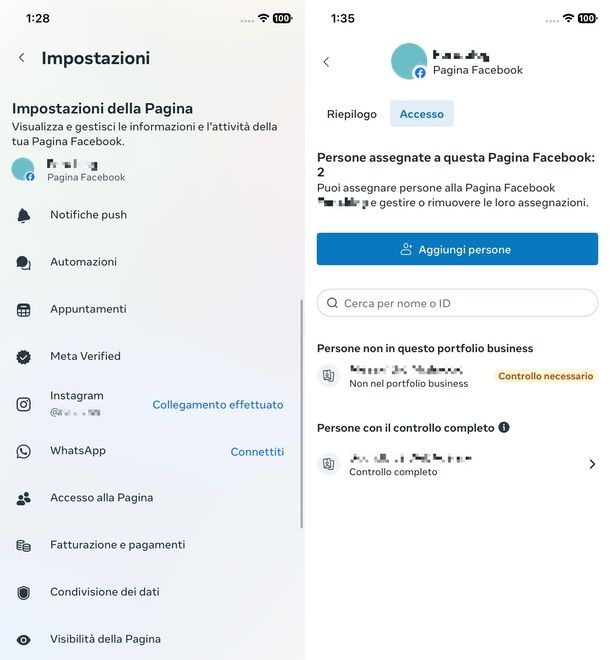 App Meta Business Suite aggiungere amministratori pagina Facebook
