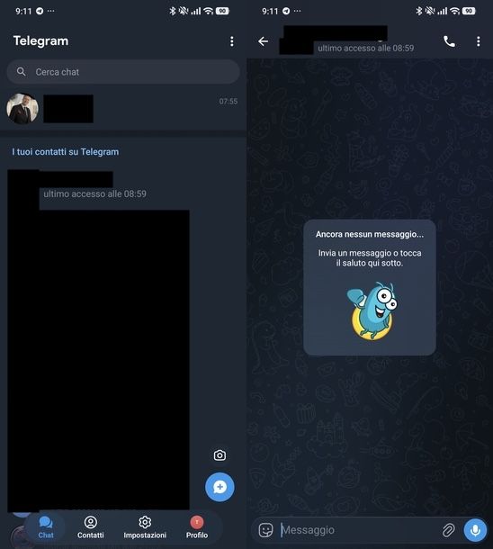 Vedere ultimo accesso Telegram Android